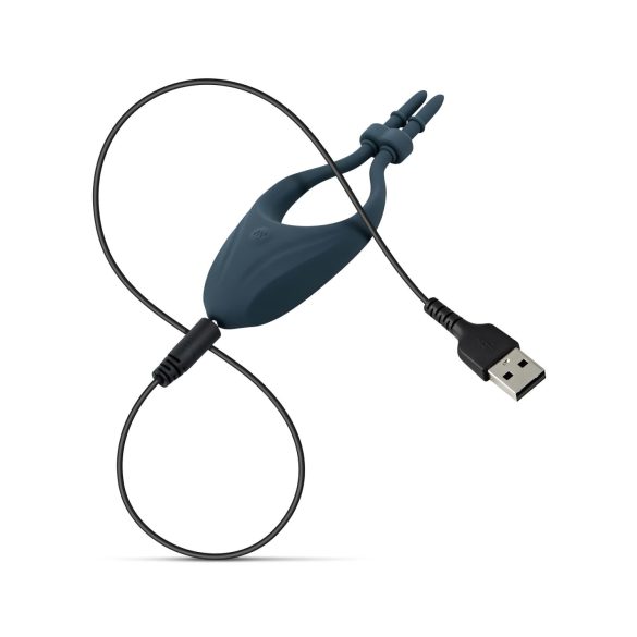 Boners - állítható vibrációs péniszgyűrű (kék)