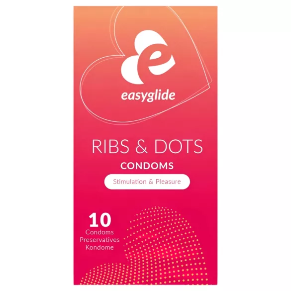 EasyGlide Ribs & Dots - pontozott óvszer (10 db)