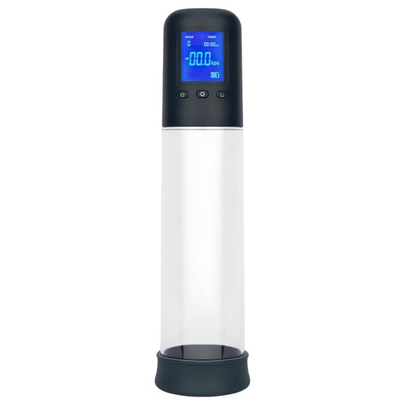 Boners - automatikus LCD péniszpumpa (átlátszó-fekete)