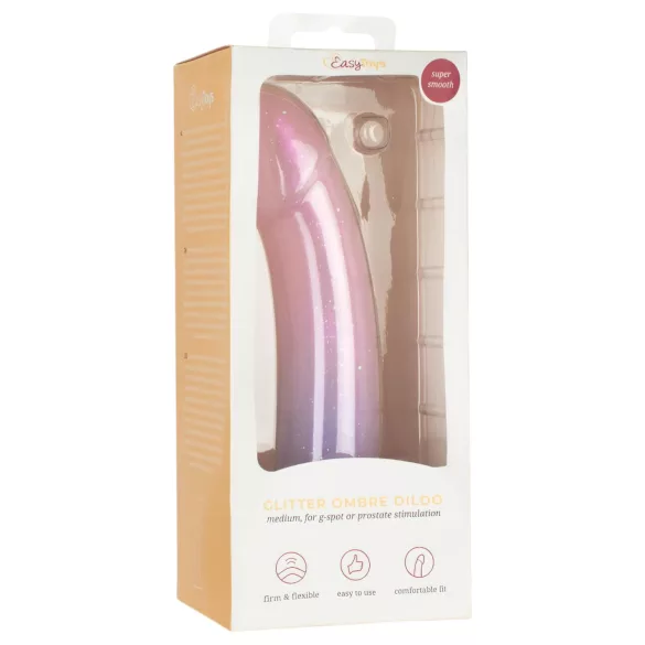 EasyToys Mermaid - csillámos dildó - 19 cm (pink)
