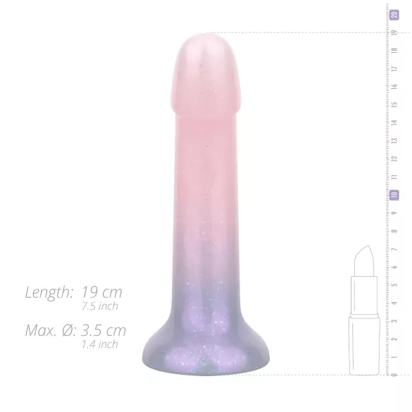 EasyToys Mermaid - csillámos dildó - 19 cm (pink)