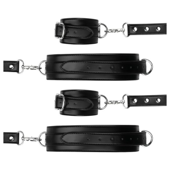 Bedroom Fantasies - csukló- és comb bilincs (fekete)