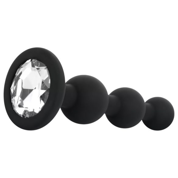 EasyToys - gyöngyös anál plug (fekete)