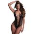 Christine - mélyen dekoltált necc body - (fekete) - XS-XL