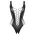 Christine - mélyen dekoltált necc body - (fekete) - XS-XL