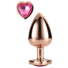 Gleaming Love - alumínium plug szív alakú kővel - M (rózsaarany)   Gleaming Love - alumínium plug szív alakú kővel - M (rózsaarany)