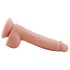 Mr. Dixx 7.6 - tapadókorongos, herés dildó - natúr (19,5cm)