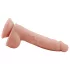 Mr. Dixx 7.6 - tapadókorongos, herés dildó - natúr (19,5cm)