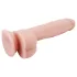 Mr. Dixx 7.6 - tapadókorongos, herés dildó - natúr (19,5cm)