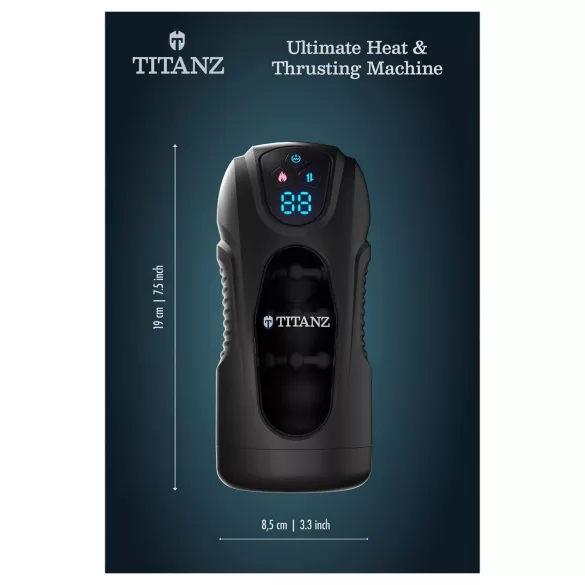 Titanz Ultimate Heat & Thrusting - automata lökő maszturbátor (fekete)