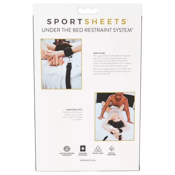 Sportsheets - ágyhoz kötöző szett (fekete)