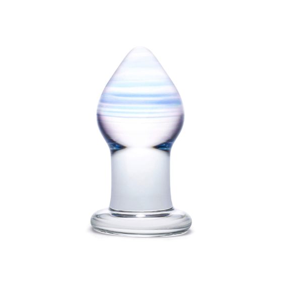 GLAS Amethyst Rain - üveg anál dildó (áttetsző lila)