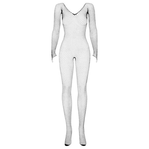 Obsessive N109 - hosszúujjú, nyitott necc overál - fekete (S-L)