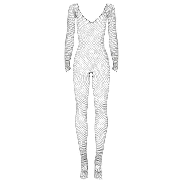 Obsessive N109 - hosszúujjú, nyitott necc overál - fekete (S-L)