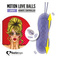   FEELZTOYS Jivy - akkus, rádiós, vízálló, lökő vibrációs tojás (lila)