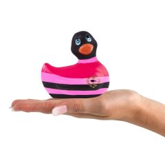   My Duckie Colors 2.0 - csíkos kacsa vízálló csiklóvibrátor (fekete-pink)