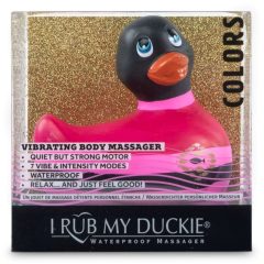   My Duckie Colors 2.0 - csíkos kacsa vízálló csiklóvibrátor (fekete-pink)