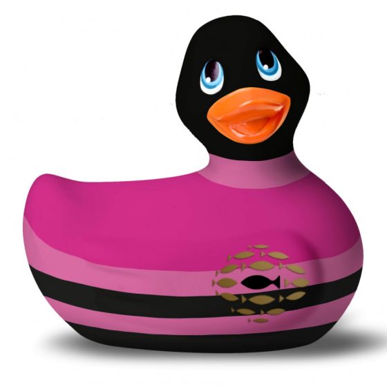 My Duckie Colors 2.0 - csíkos kacsa vízálló csiklóvibrátor (fekete-pink)