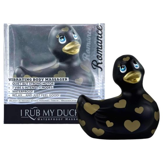 My Duckie Romance 2.0 - szíves kacsa vízálló csiklóvibrátor (fekete-arany)