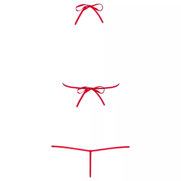 Obsessive Luiza - tulipános, pántos, piros body (S/M)