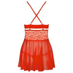   Obsessive 838-BAB-3 - pikáns csipkés babydoll tangával (piros)