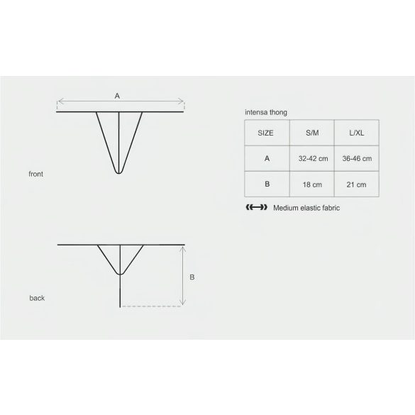 Obsessive Intensa - pántos csipke tanga (fekete)