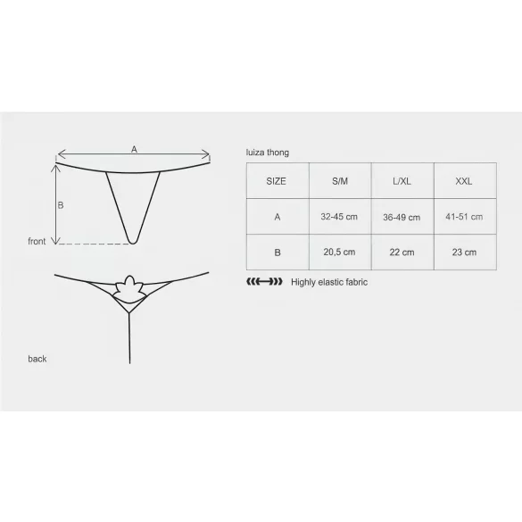 Obsessive Luiza - tulipános tanga (fehér)