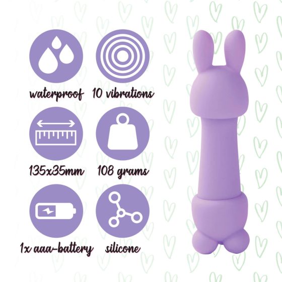 FEELZTOYS Mister bunny - vízálló, mini masszírozó vibrátor szett (lila)