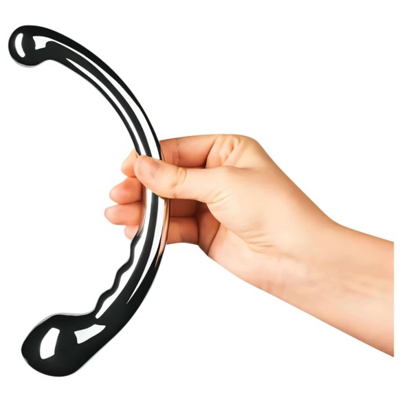 Le Wand - kétvégű rozsdamentes acél dildó (ezüst)