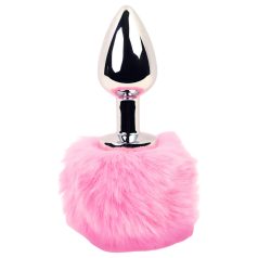 FEELZTOYS - fém anál plug nyuszifarokkal (ezüst-pink) FEELZTOYS - fém anál plug nyuszifarokkal (ezüst-pink)