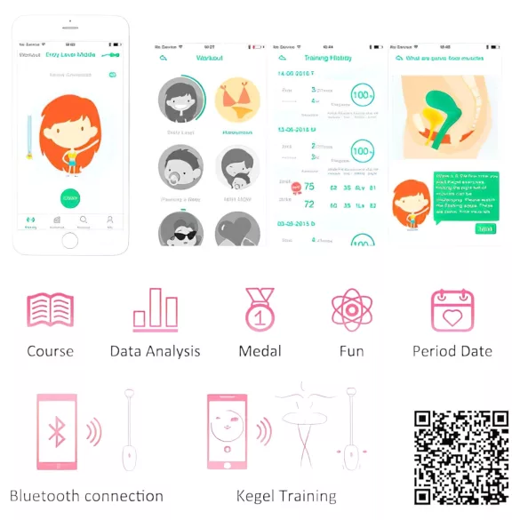 Magic Motion Kegel Coach - app-vezérelt vibrációs gésagolyó (pink)