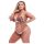 Baci Plus Size - virágos, csipkés melltartó és bugyi