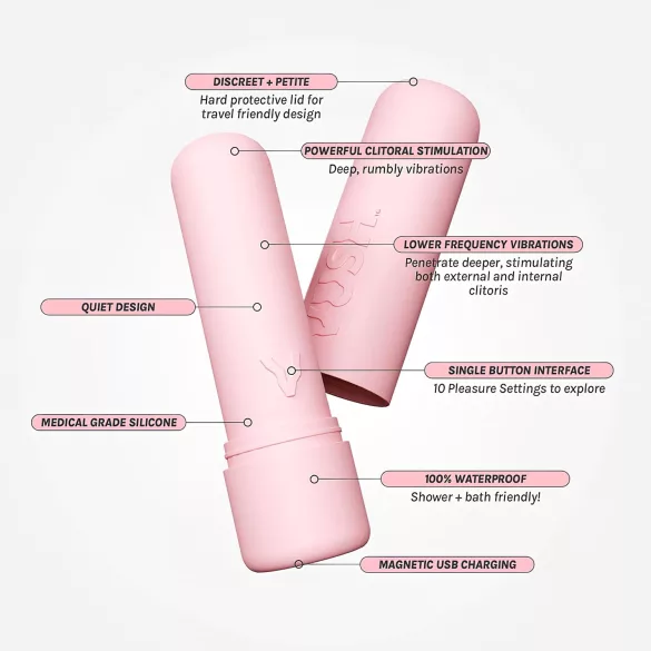 Vush Pop Gloss - akkus, vízálló mini vibrátor (pink)