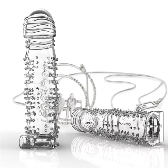 Lonely - vibrációs, tüskés péniszköpeny (átlátszó)