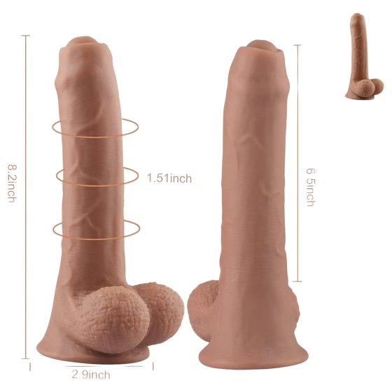 Tracy's Dog Uncut Foreskin - herés fitymanátor dildó (21cm) - natúr